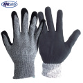 NMSAFETY EN388 El más nuevo estándar HPPE Guantes resistentes a cortes Guantes de trabajo de seguridad industrial con CE